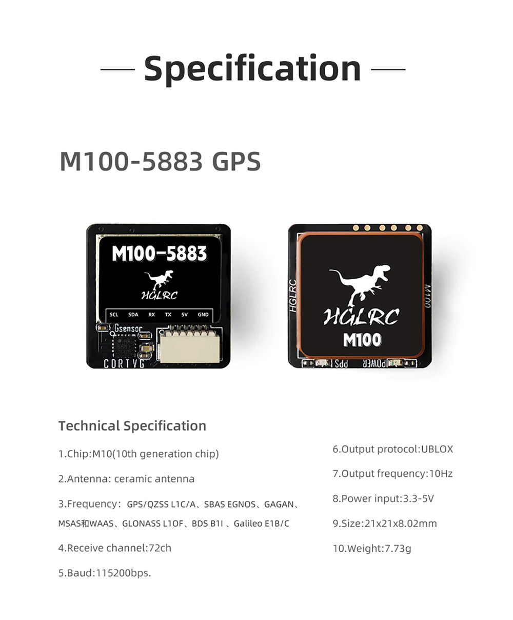 HGLRC-M100-5883-GPS-Modul-mit-M10-Chip-und-QMC-5883-Kompass-Keramikantenne-fuumlr-RC-Drohne-FPV-Renn-1993147-7